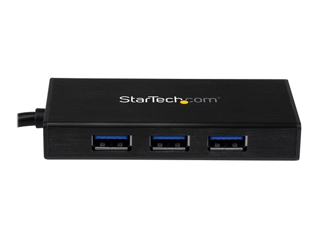 StarTech.com 3 Port USB-C Hub with Gigabit Ethernet & 60W Power  Delivery Passthrough Laptop Charging, USB-C to 3x USB-A (USB 3.0 SuperSpeed  5Gbps), USB 3.1/USB 3.2 Gen 1 Type-C Adapter Hub