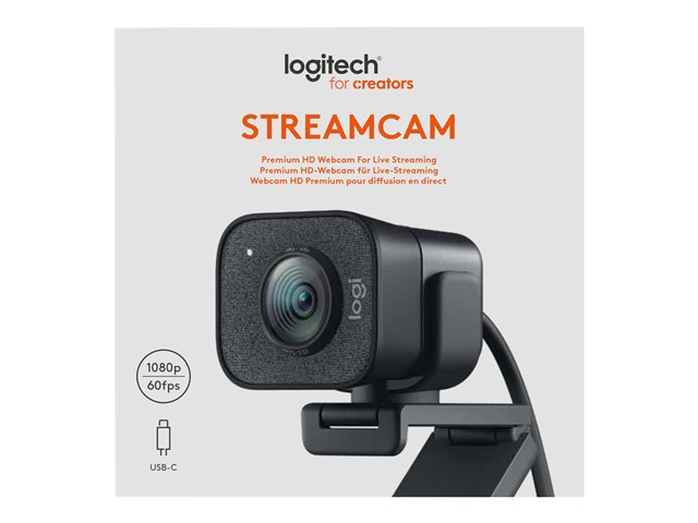 Logitech StreamCam - Live streaming camera - color - 1920 x 1080 - 1080p -  audio - USB-C 3.1 Gen 1 - MJPEG, YUY2 